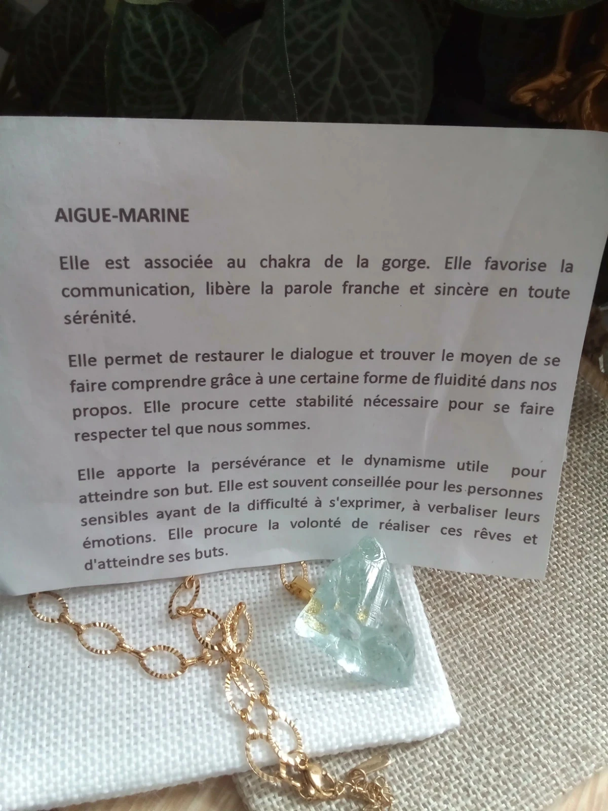 Collier sautoir avec pierre naturelle bleue aigue marine – photo 2